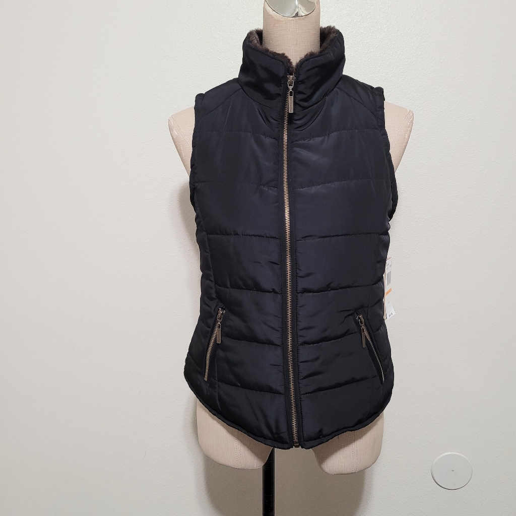 Copper Key Quilted Black Vest S